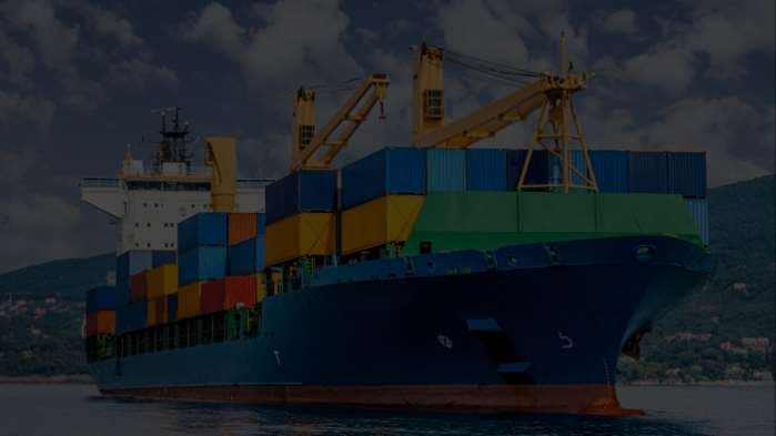 Commercial vessel bow in port waters